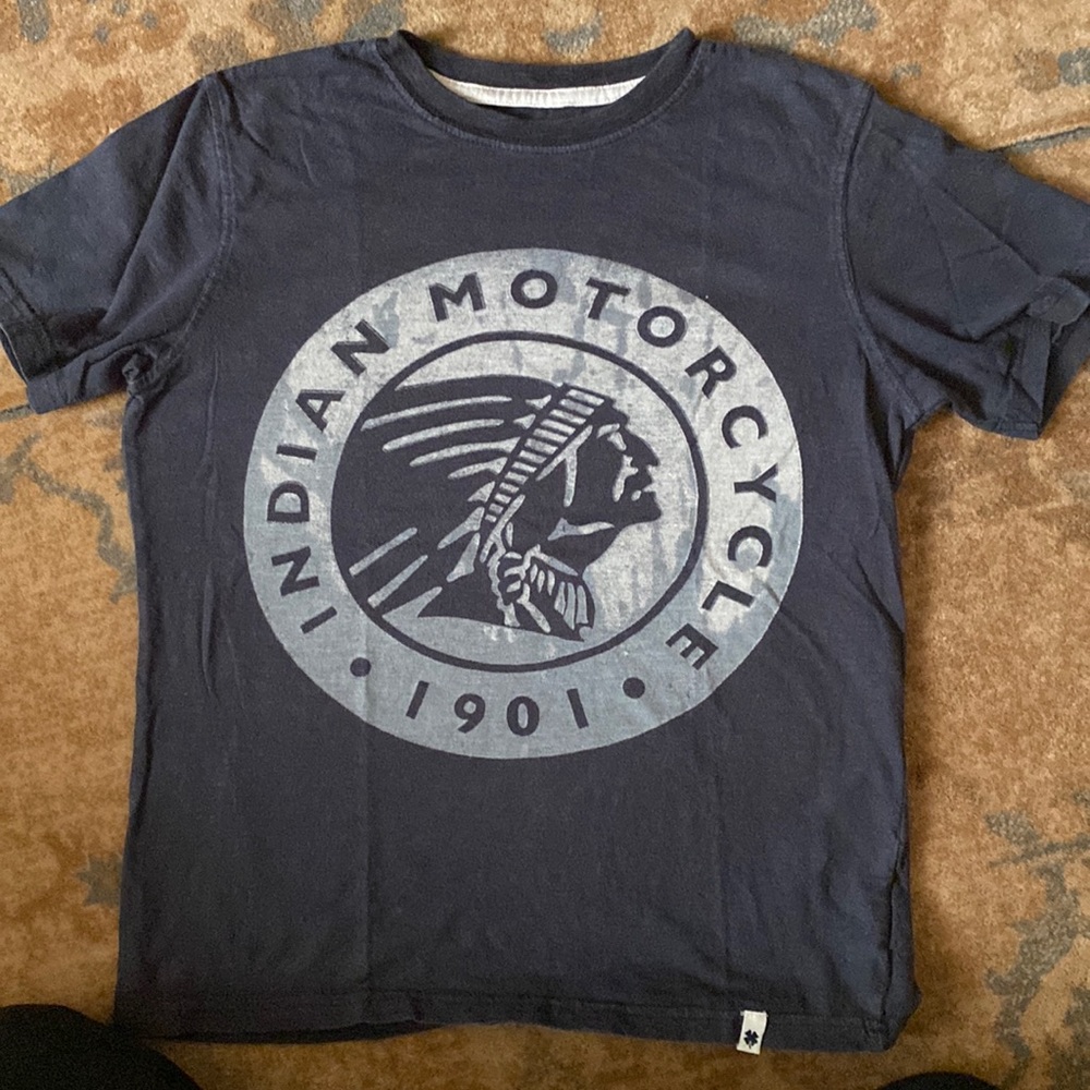 Boys Lucky Brand “Indian Motorcycle” vintage style T-shirt. Size big boy small.